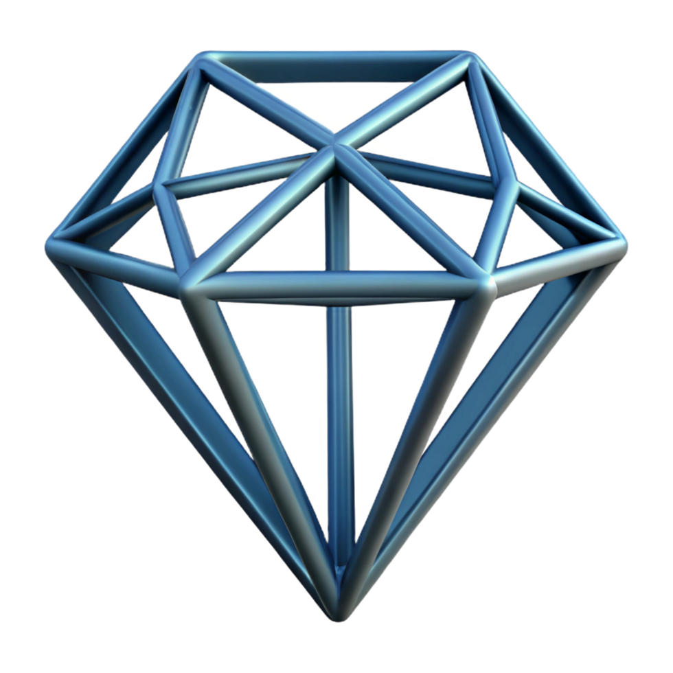 unparalleled artistic Geometric outline of a diamond. Symmetrical, single-weight stroke, with Scalable Design. authentic png