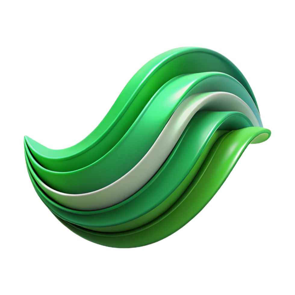 impressive tranquil art deco Flat color, abstract wave design, clean lines, green with Scalable Design. exclusive png