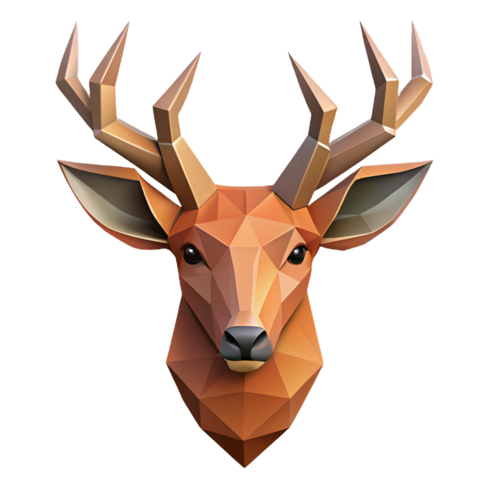 radiant gothic Geometric silhouette of a deer head. Flat color, clean lines with Scalable Design. fine detail png