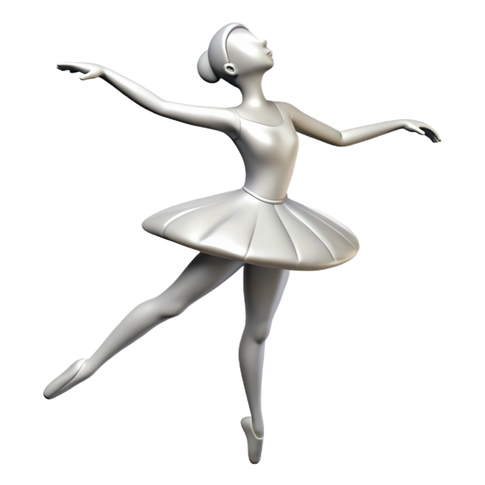 impressive art deco Silhouette of a ballerina in pose. Single-weight stroke, crisp edges with Scalable Design. high resolution png