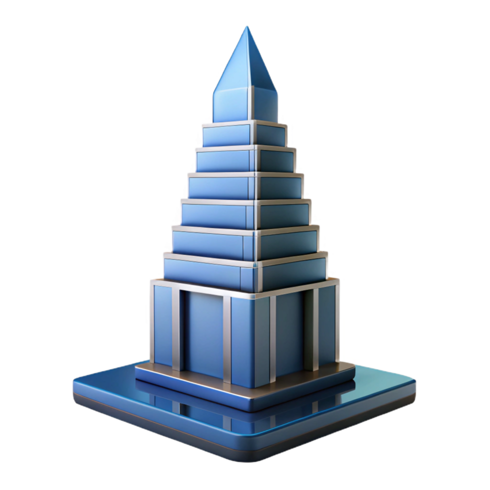 distinctive mid-century Geometric silhouette of a skyscraper. Flat color, clean lines with Scalable Design. gallery standard png
