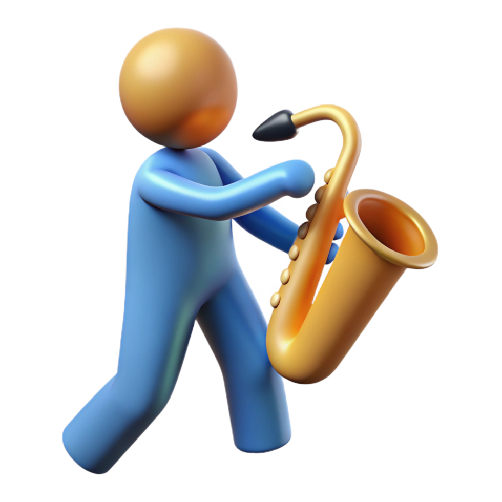 dreamy beautiful Silhouette of a playing saxophone. Single-weight stroke, crisp edges with Scalable Design. precision png