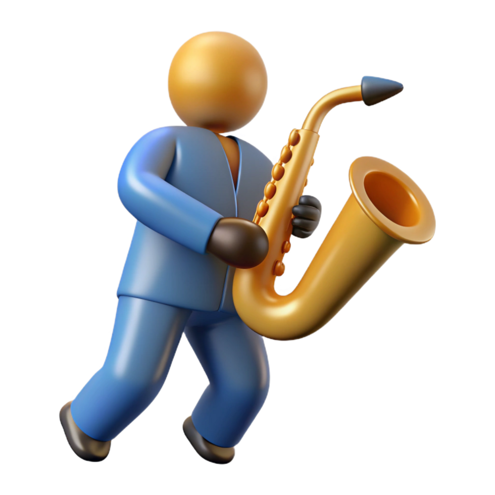 breathtaking romantic renaissance Silhouette of a playing saxophone. Single-weight stroke, crisp edges with Scalable Design. original png