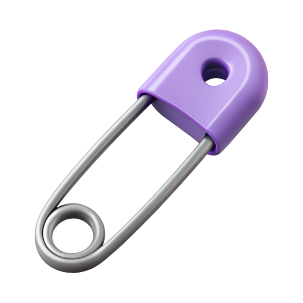 striking dramatic artistic Clean lines depicting a safety pin. Flat color, scalable, minimal design with Scalable Design. refined png