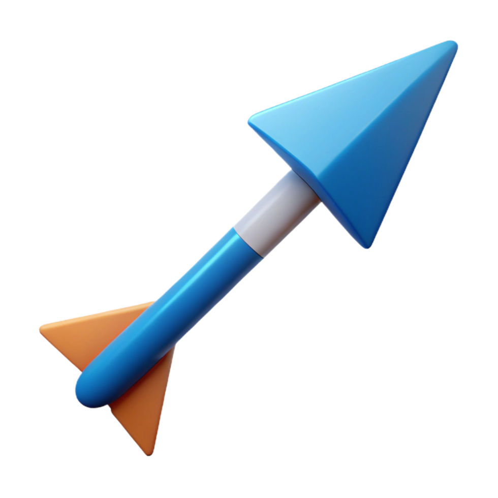 joyful pristine A stylized arrow, clean lines, flat color, geometric design with Scalable Design. luxury png