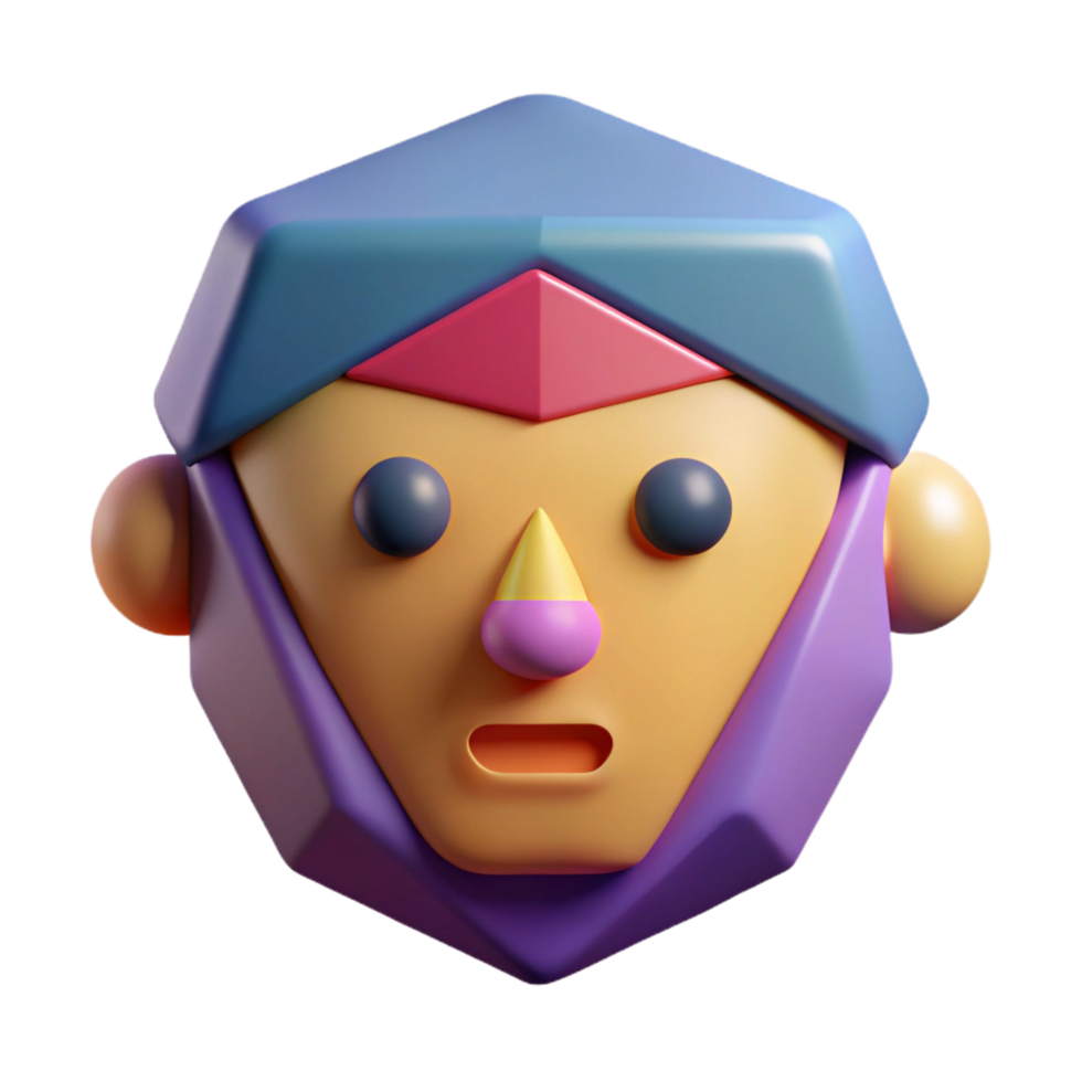 striking calm traditional Geometric shapes forming an abstract face, flat colors with Scalable Design. gallery standard png