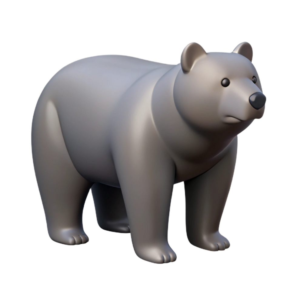 sought-after coastal Minimal silhouette of a standing bear. Single-weight stroke, sharp edges with Scalable Design. ultra HD png