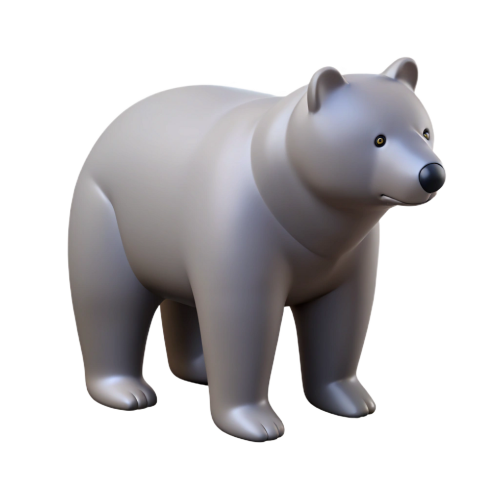 passionate dramatic Minimal silhouette of a standing bear. Single-weight stroke, sharp edges with Scalable Design. studio quality png