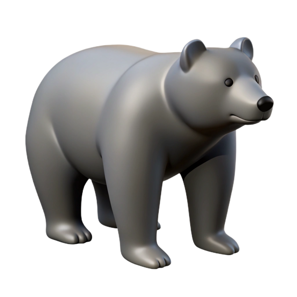 beautiful energetic elegant Minimal silhouette of a standing bear. Single-weight stroke, sharp edges with Scalable Design. ultra HD png