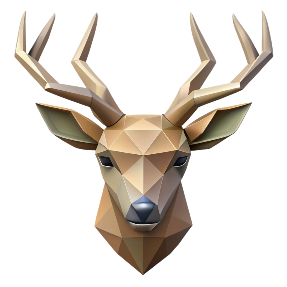 alluring intense baroque Geometric silhouette of a deer head. Flat color, clean lines with Scalable Design. museum quality png