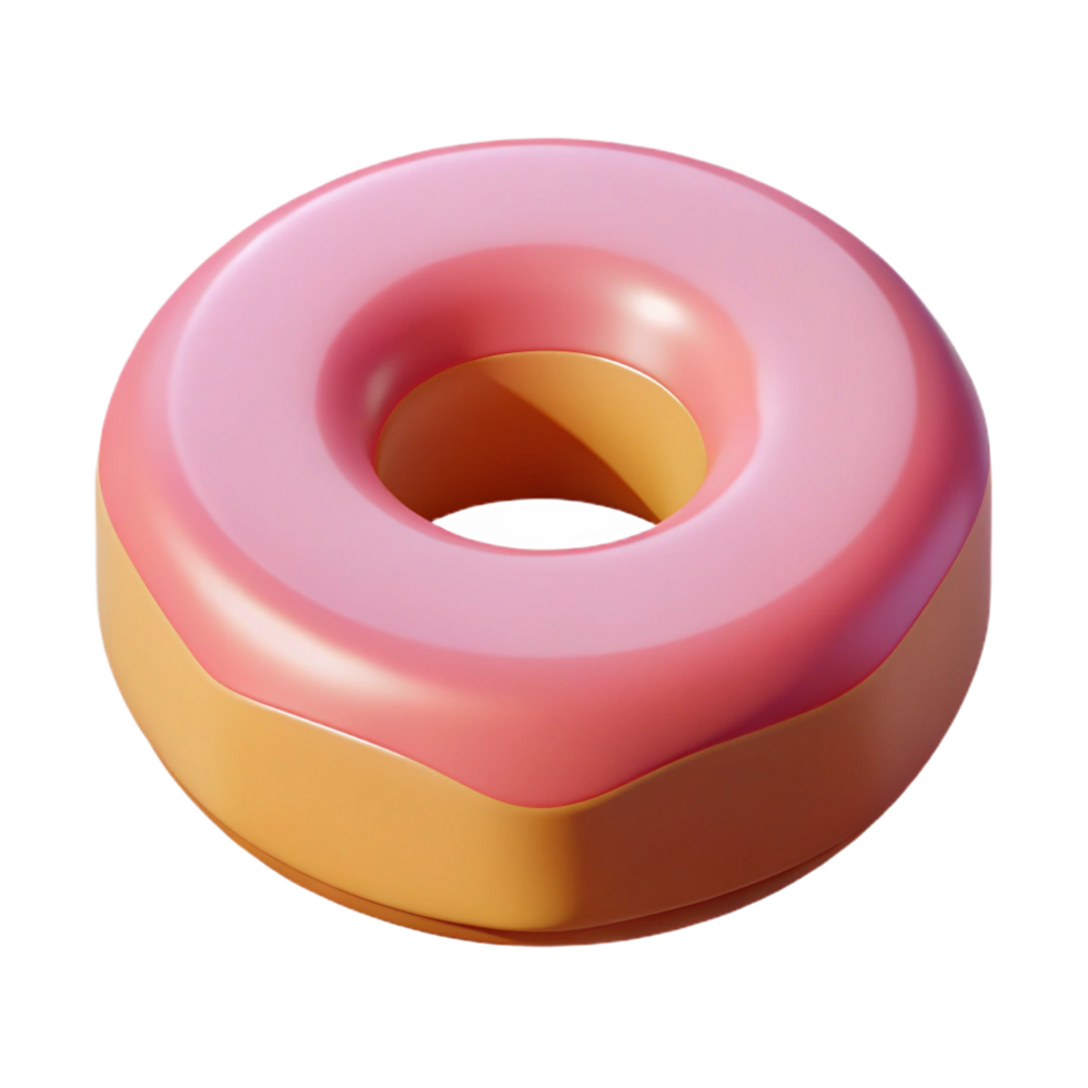 exceptional artistic Geometric isometric donut with clean lines and pink frosting with Scalable Design. luxury png