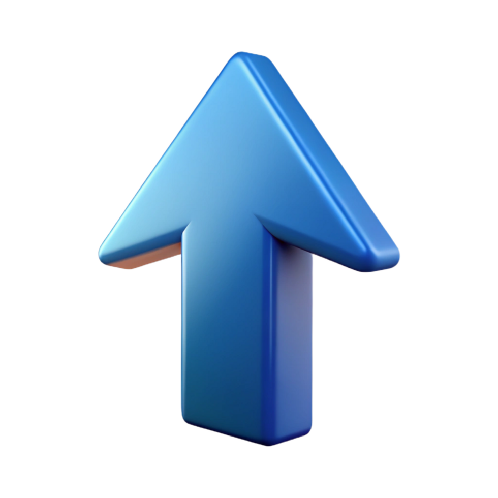 pristine traditional Abstract arrow pointing upwards. Clean lines, sharp edges, flat color. with Scalable Design. studio quality png