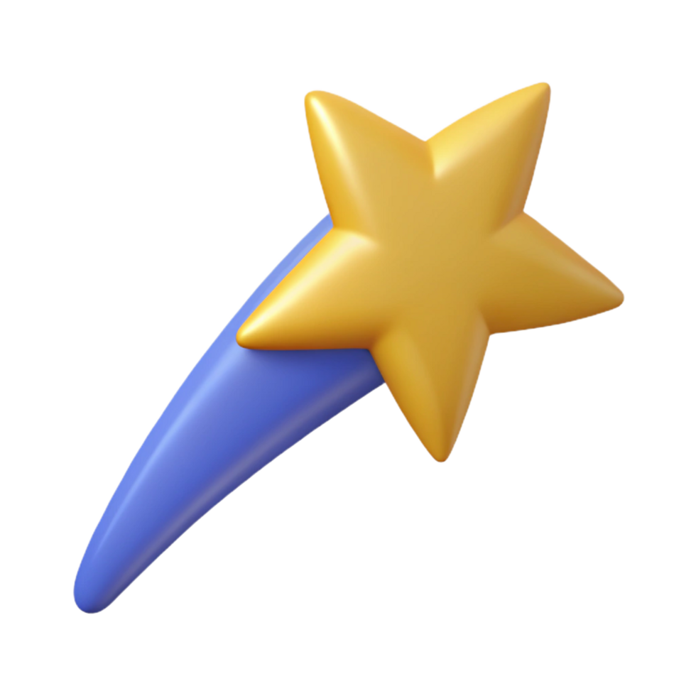 dreamy breathtaking Silhouette of a shooting star. Clean lines, flat color, minimal design with Scalable Design. detailed png