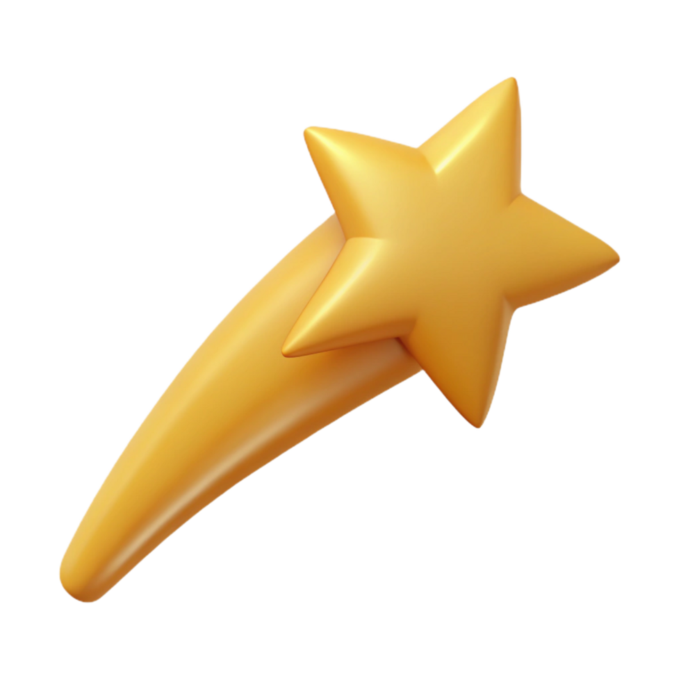 immaculate timeless Silhouette of a shooting star. Clean lines, flat color, minimal design with Scalable Design. png