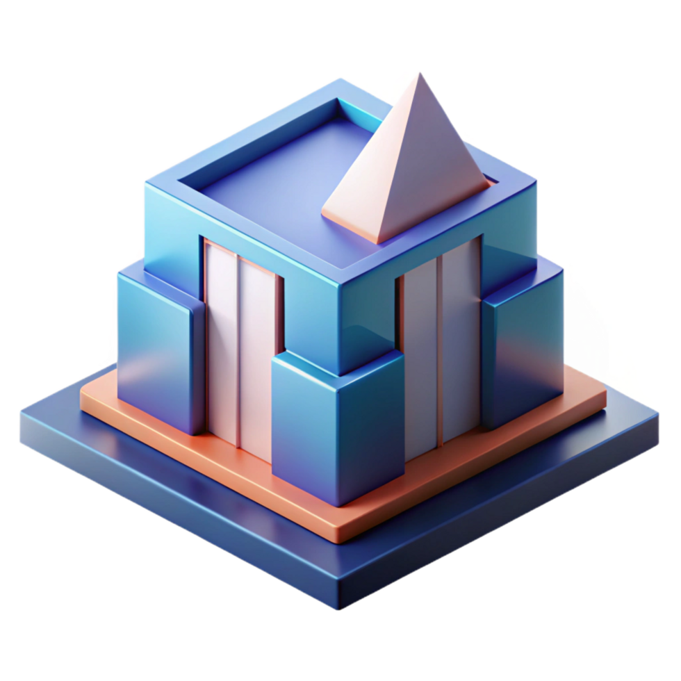 fascinating acclaimed Abstract representation of a building with sharp edges and flat color. Minimal design with Scalable Design. png