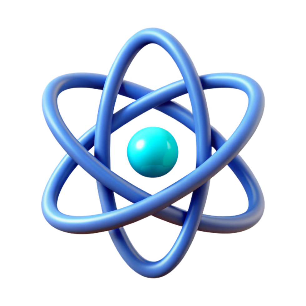 standout art deco Symmetrical silhouette of an atom symbol. Clean lines, minimal design with Scalable Design. ultra HD png
