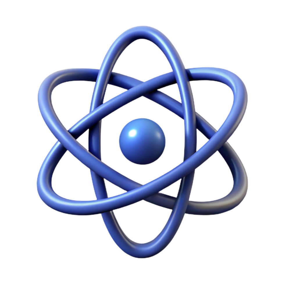 sumptuous artistic Symmetrical silhouette of an atom symbol. Clean lines, minimal design with Scalable Design. refined png