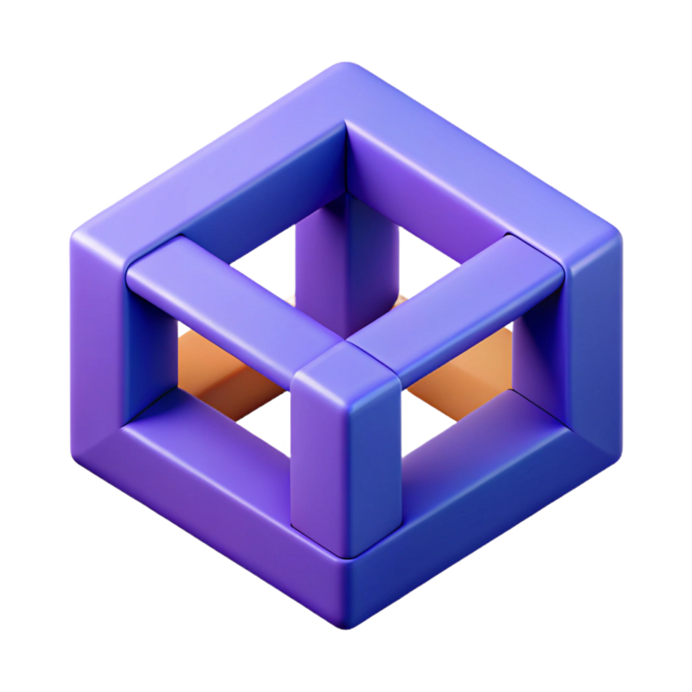 distinguished classic Geometric shapes forming an optical illusion. Crisp edges, flat color. Minimal with Scalable Design. high quality png