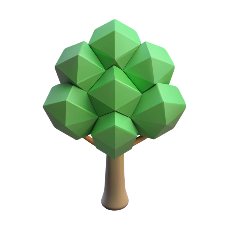 dynamic magnificent Minimal isometric tree with geometric foliage. Single-weight stroke with Scalable Design. gallery standard png