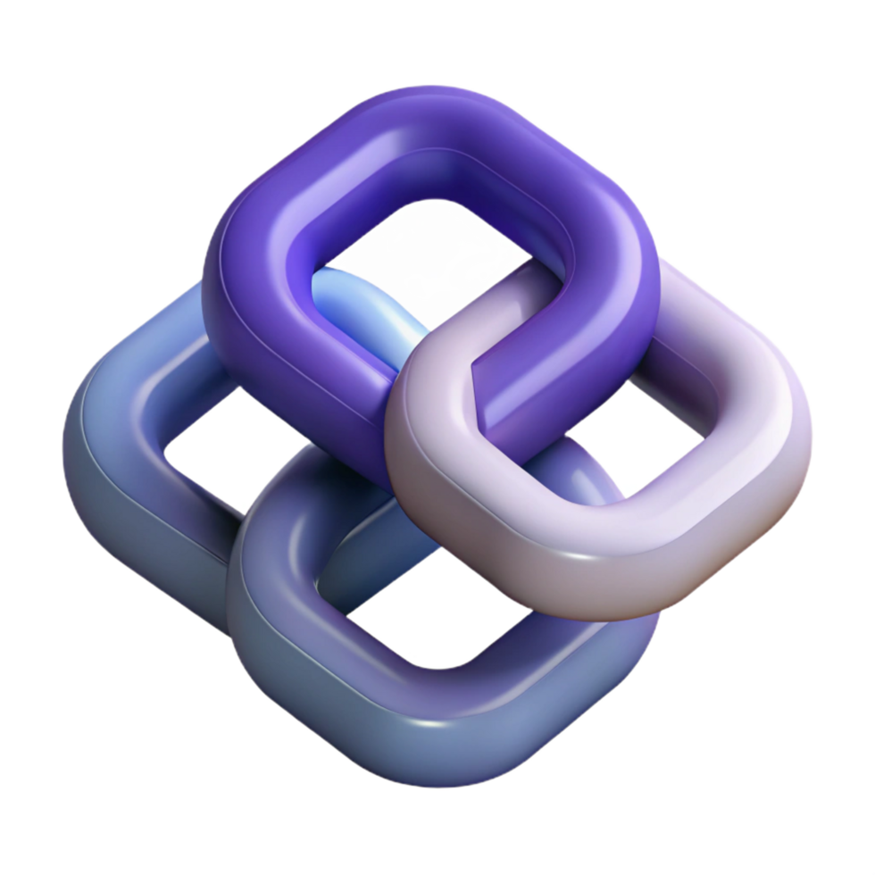 dramatic remarkable Interlocked geometric shapes forming a chain. Clean lines, flat color. with Scalable Design. png