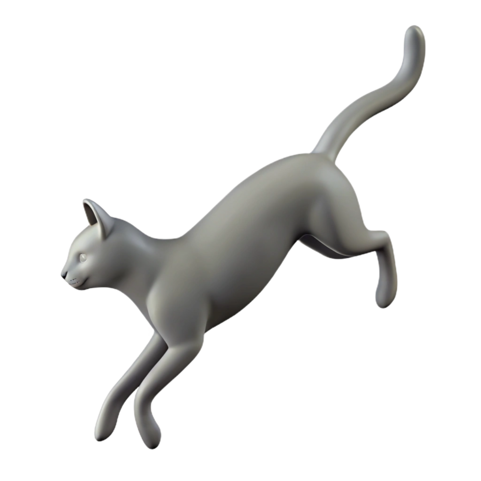 dramatic avant-garde Silhouette of a jumping cat. Crisp edges, scalable, minimal design with Scalable Design. refined png