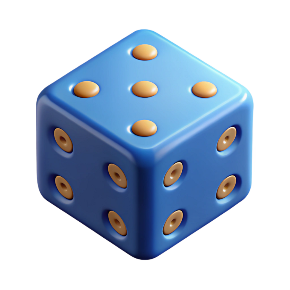 hypnotic calm tropical Isometric set of dice with geometric dots. Clean lines, flat color with Scalable Design. detailed png
