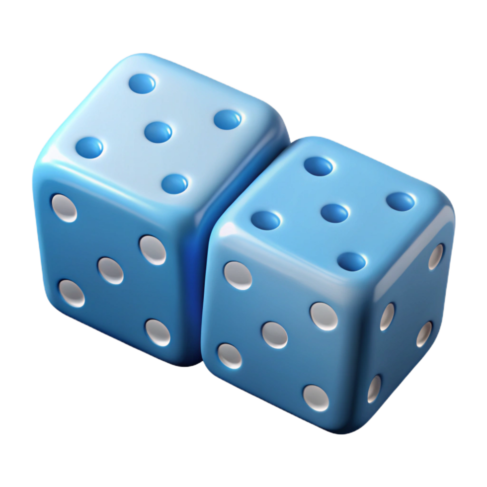 extraordinary bold baroque Isometric set of dice with geometric dots. Clean lines, flat color with Scalable Design. 4K png