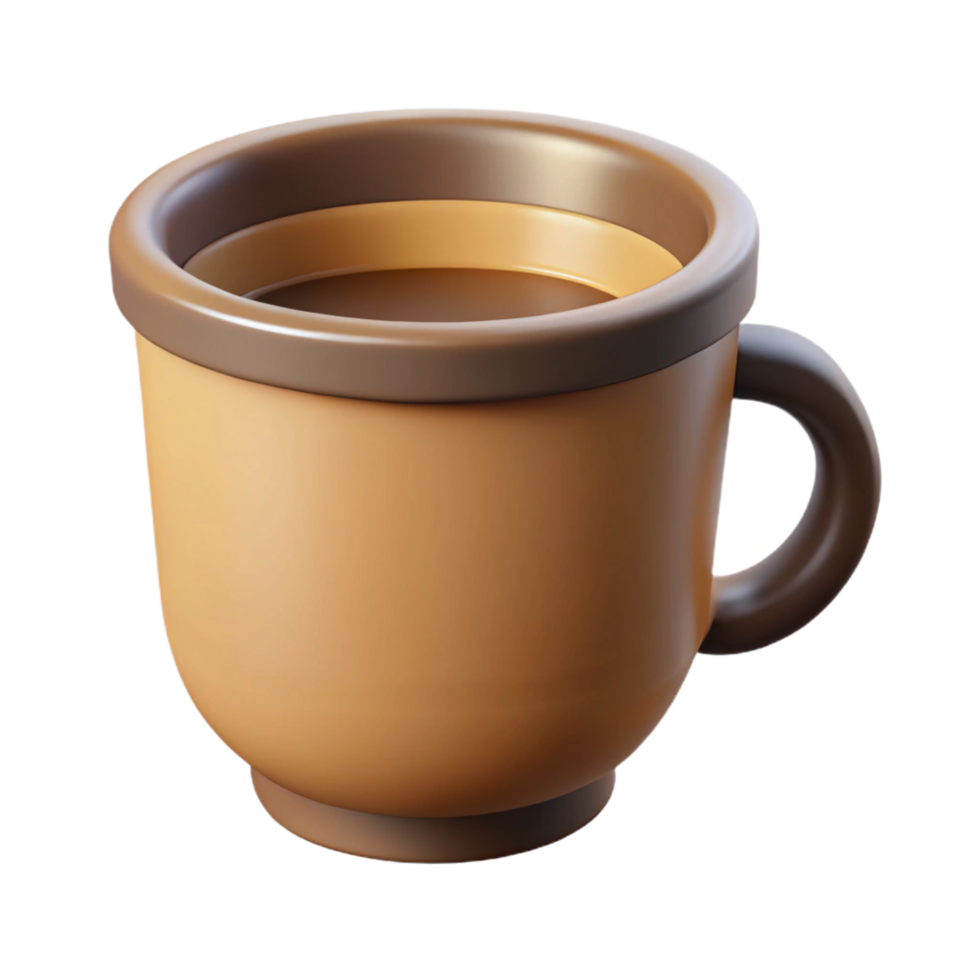 mesmerizing memorable Clean lines silhouette of a coffee cup. Flat color, single-weight stroke with Scalable Design. png