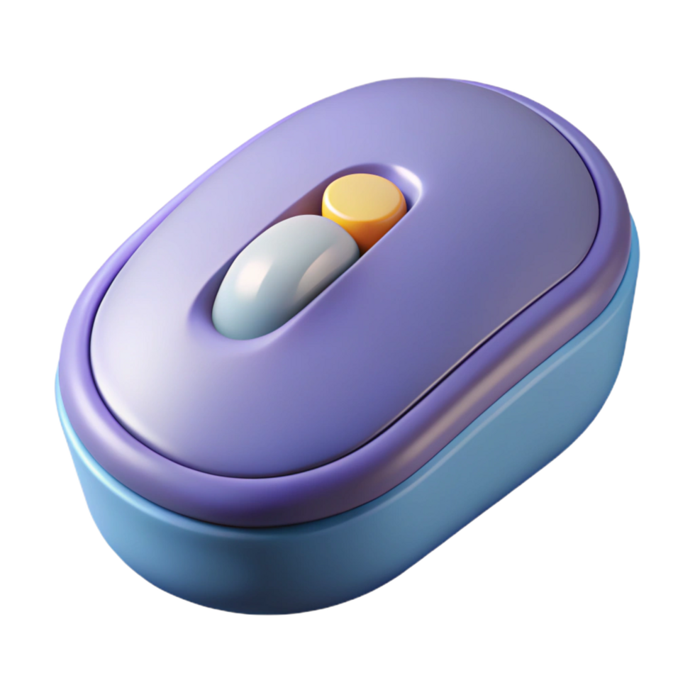 celebrated avant-garde Isometric computer mouse with flat color buttons. Crisp edges, clean lines with Scalable Design. masterfully captured png