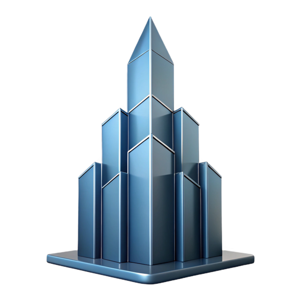 exemplary impressionist Geometric silhouette of a skyscraper. Crisp edges, scalable, single-weight stroke with Scalable Design. 4K png