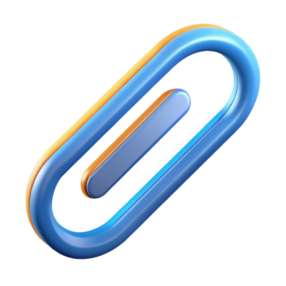 iconic industrial Isometric paperclip with symmetrical design. Clean lines, flat color with Scalable Design. high resolution png