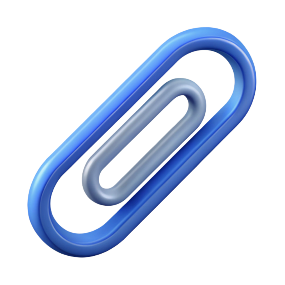 memorable classic Isometric paperclip with symmetrical design. Clean lines, flat color with Scalable Design. perfect clarity png