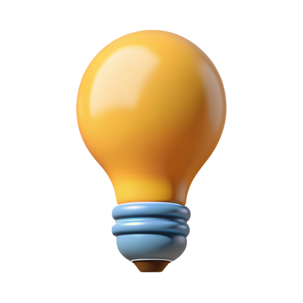 whimsical breathtaking Clean lines silhouette of a lightbulb. Flat color, single-weight stroke with Scalable Design. studio quality png