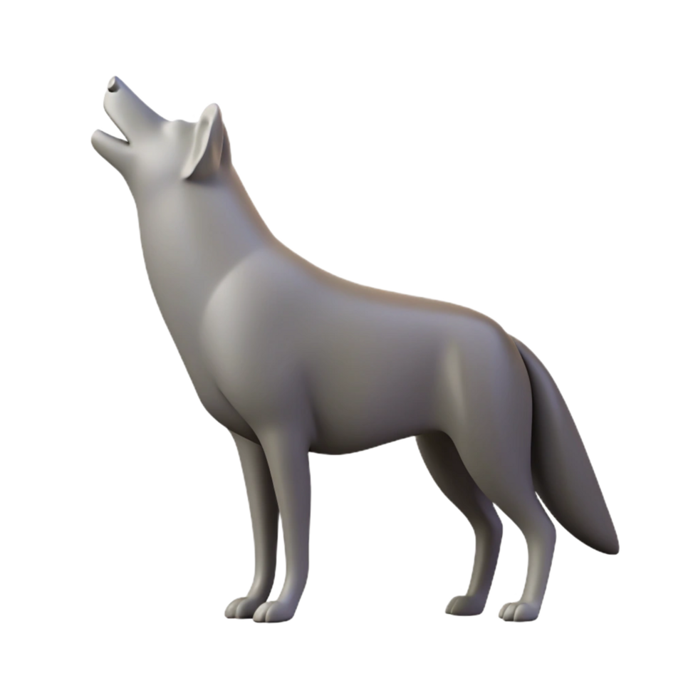 serene peaceful baroque Silhouette of a howling wolf. Clean lines, flat color, crisp edges with Scalable Design. exclusive png