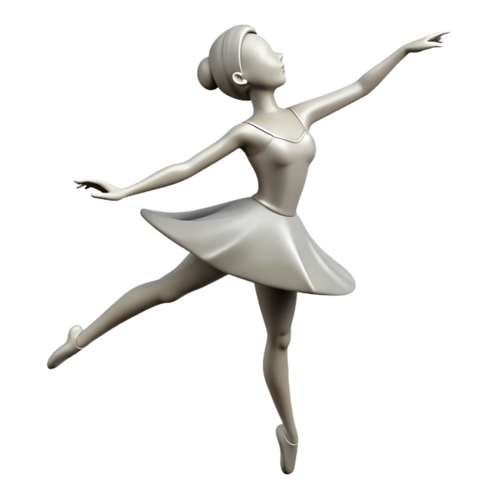 hypnotic harmonious industrial Minimal silhouette of a ballerina in a pose. Single-weight stroke, with Scalable Design. professional png