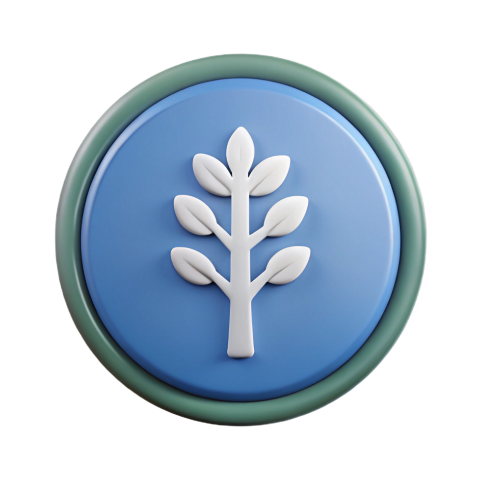 elegant rustic Circular badge with a minimalistic tree icon. Clean lines, crisp edges, with Scalable Design. perfect clarity png