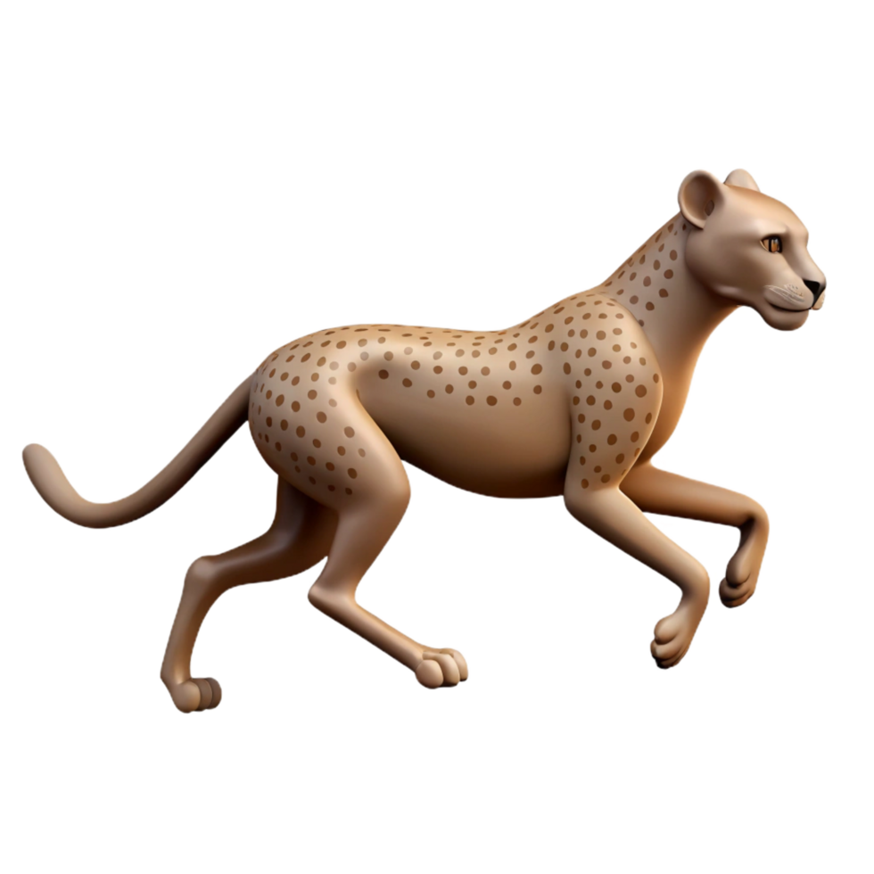 enchanting energetic gothic Silhouette of a running cheetah. Crisp edges, single-weight stroke, with Scalable Design. authentic png