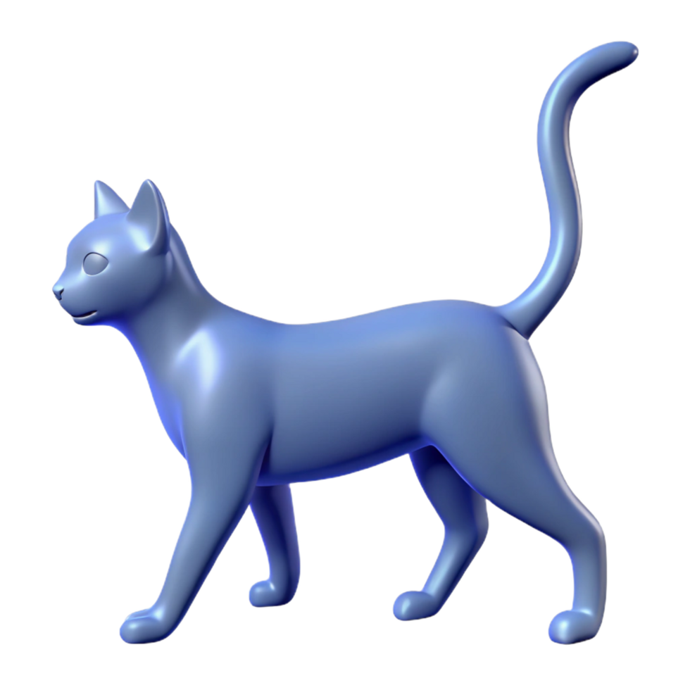 enchanting distinguished Silhouette of a playing cat. Single-weight stroke, scalable design, clean lines with Scalable Design. png