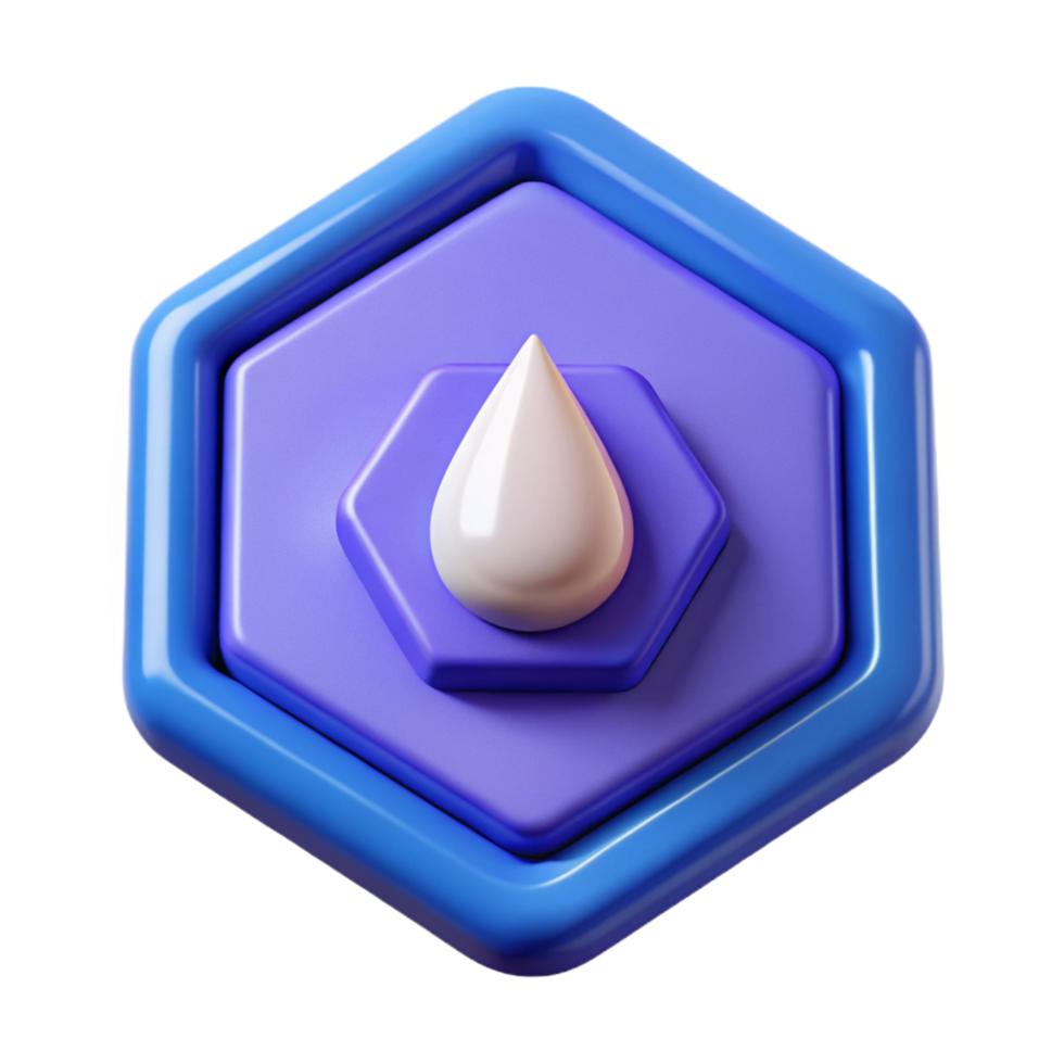 magnífico tranquilo vintage hexagonal crachá com uma estilizado derrubar. fresco arestas, simétrico, com escalável Projeto. estúdio qualidade png
