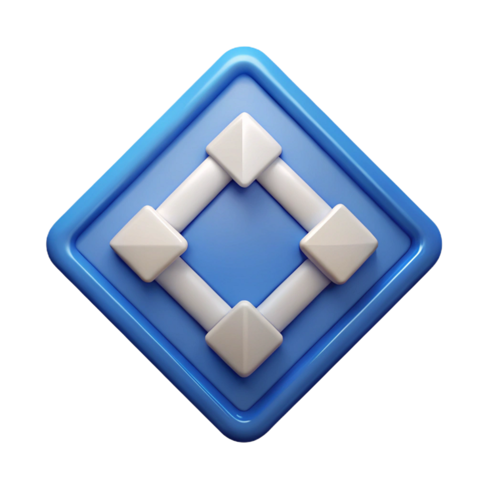 pristine artistic Diamond-shaped badge with two intersecting lines. Geometric, flat color, symmetrical with Scal handcrafted png