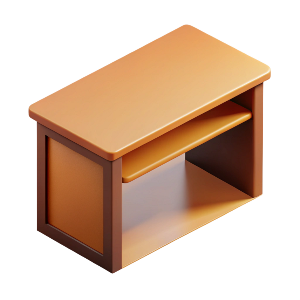glorious urban Minimal isometric desk, brown, crisp edges with Scalable Design. ultra HD png