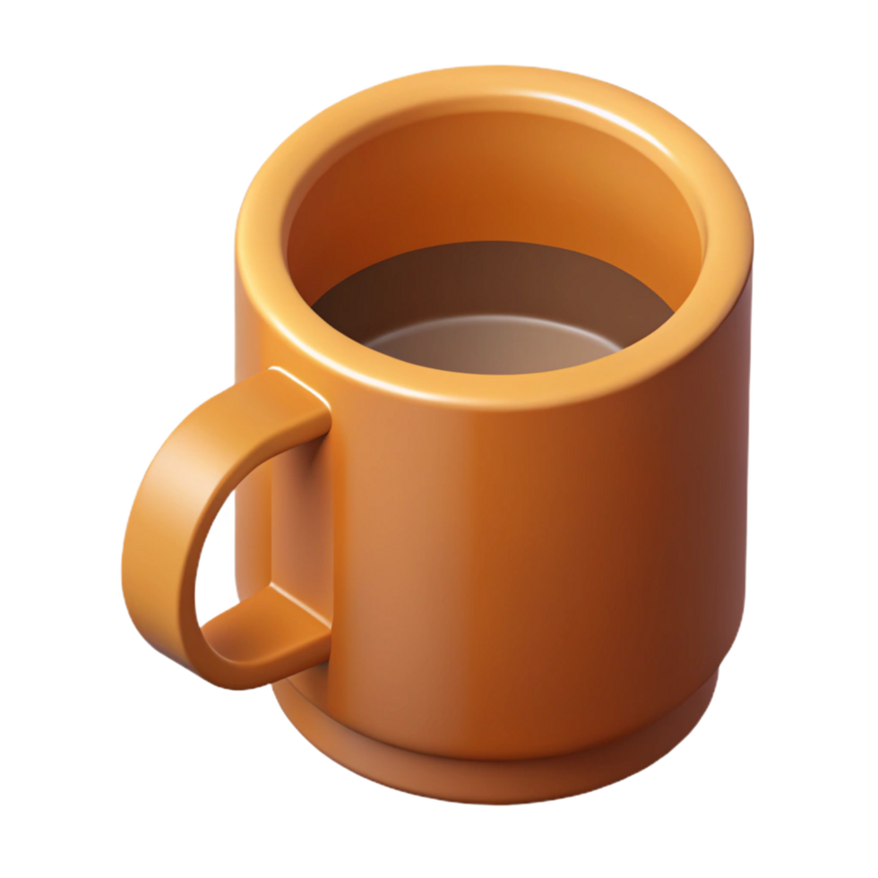 serene iconic Isometric coffee mug with clean lines and flat color with Scalable Design. png
