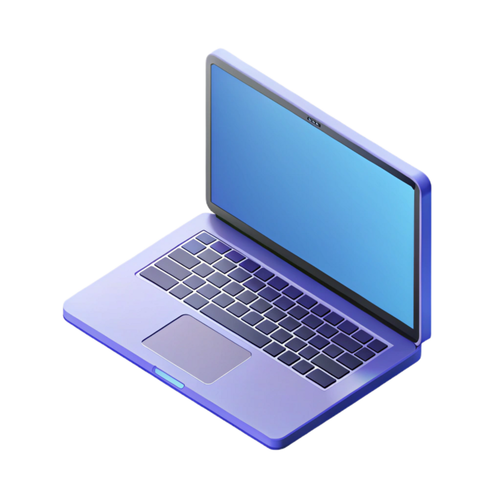 immaculate rare Isometric laptop with crisp edges and minimal design with Scalable Design. png