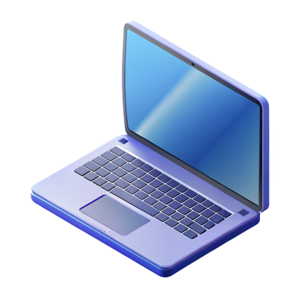 beautiful quintessential Isometric laptop with crisp edges and minimal design with Scalable Design. png