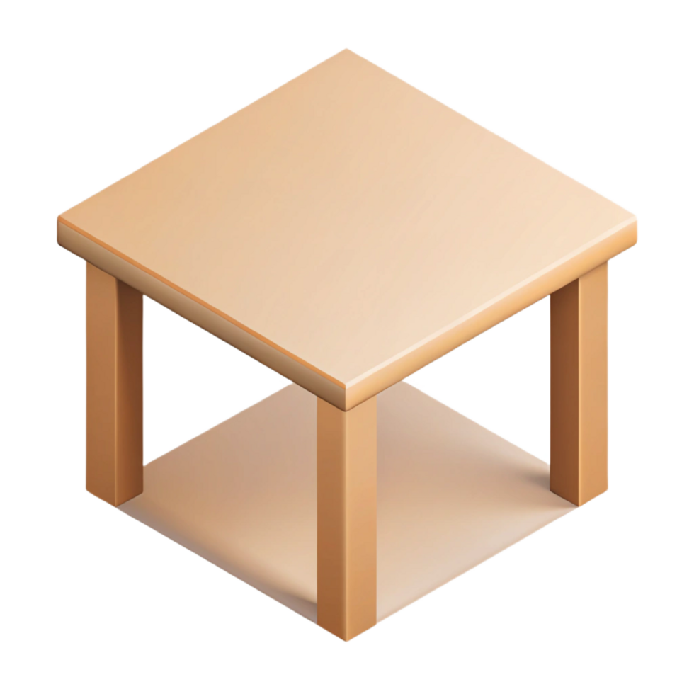 inspired victorian Crisp edges isometric table, beige, minimal with Scalable Design. top-tier png