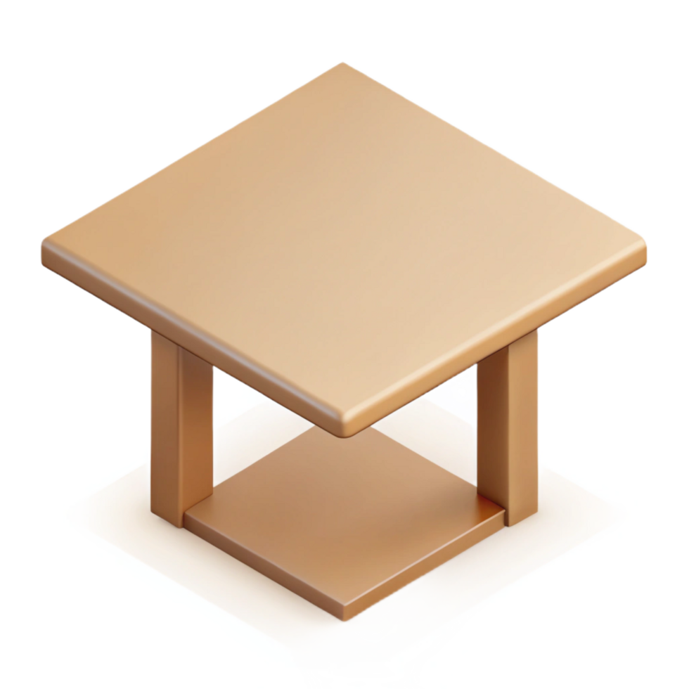 enchanting timeless Crisp edges isometric table, beige, minimal with Scalable Design. png