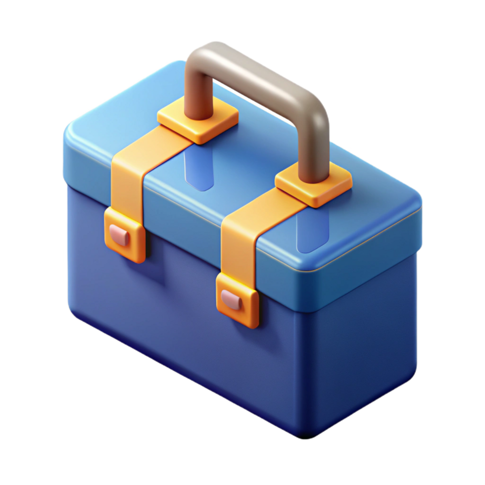 serene romantic vintage Isometric toolbox with crisp edges and minimal details with Scalable Design. high resolution png