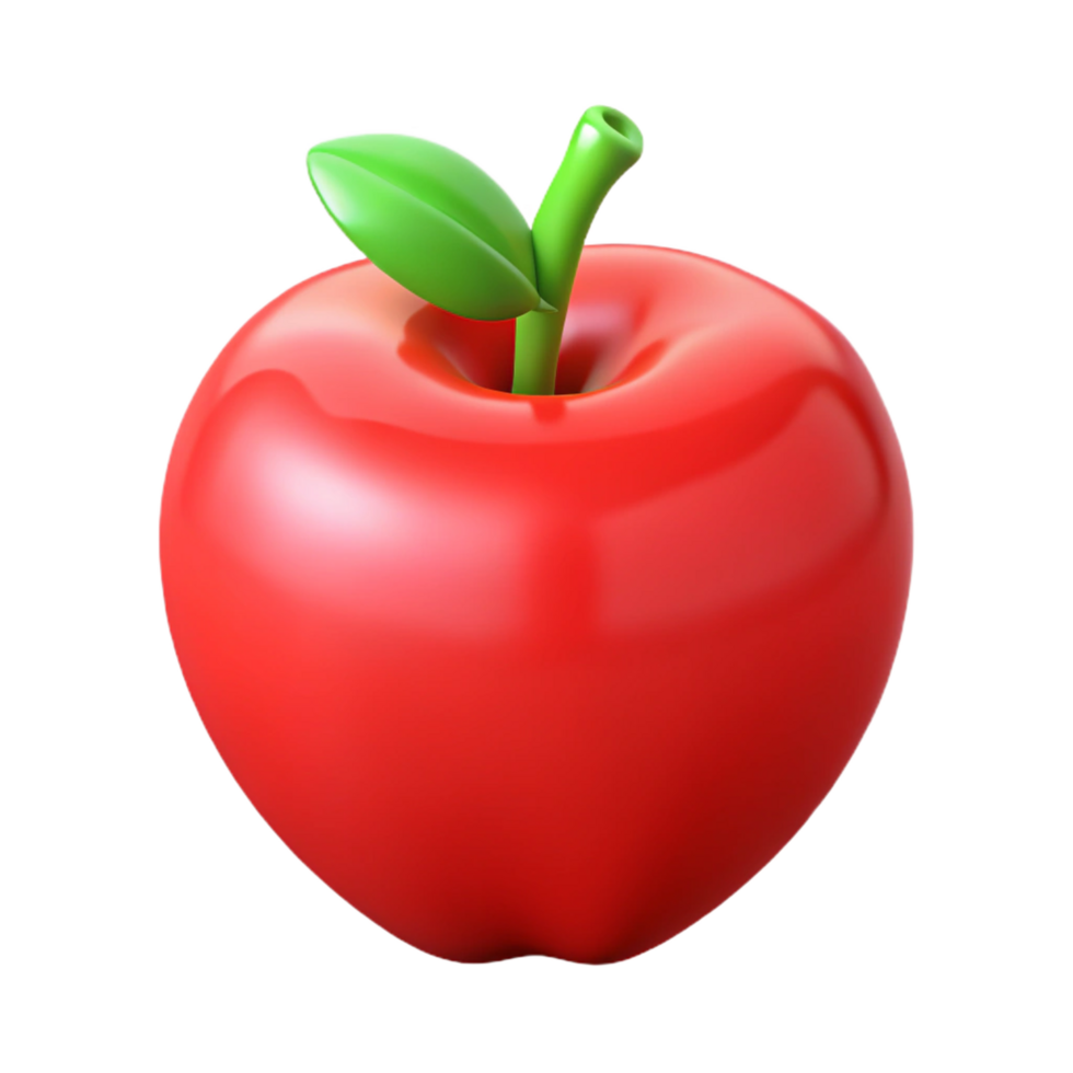 pristine ethereal vintage Symmetrical isometric apple, red, sharp edges with Scalable Design. studio quality png