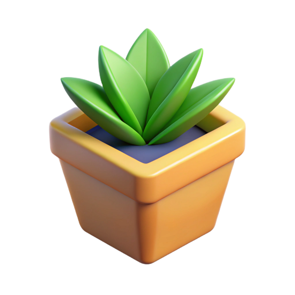 passionate mesmerizing Isometric plant pot with clean lines and geometric shapes with Scalable Design. professional png