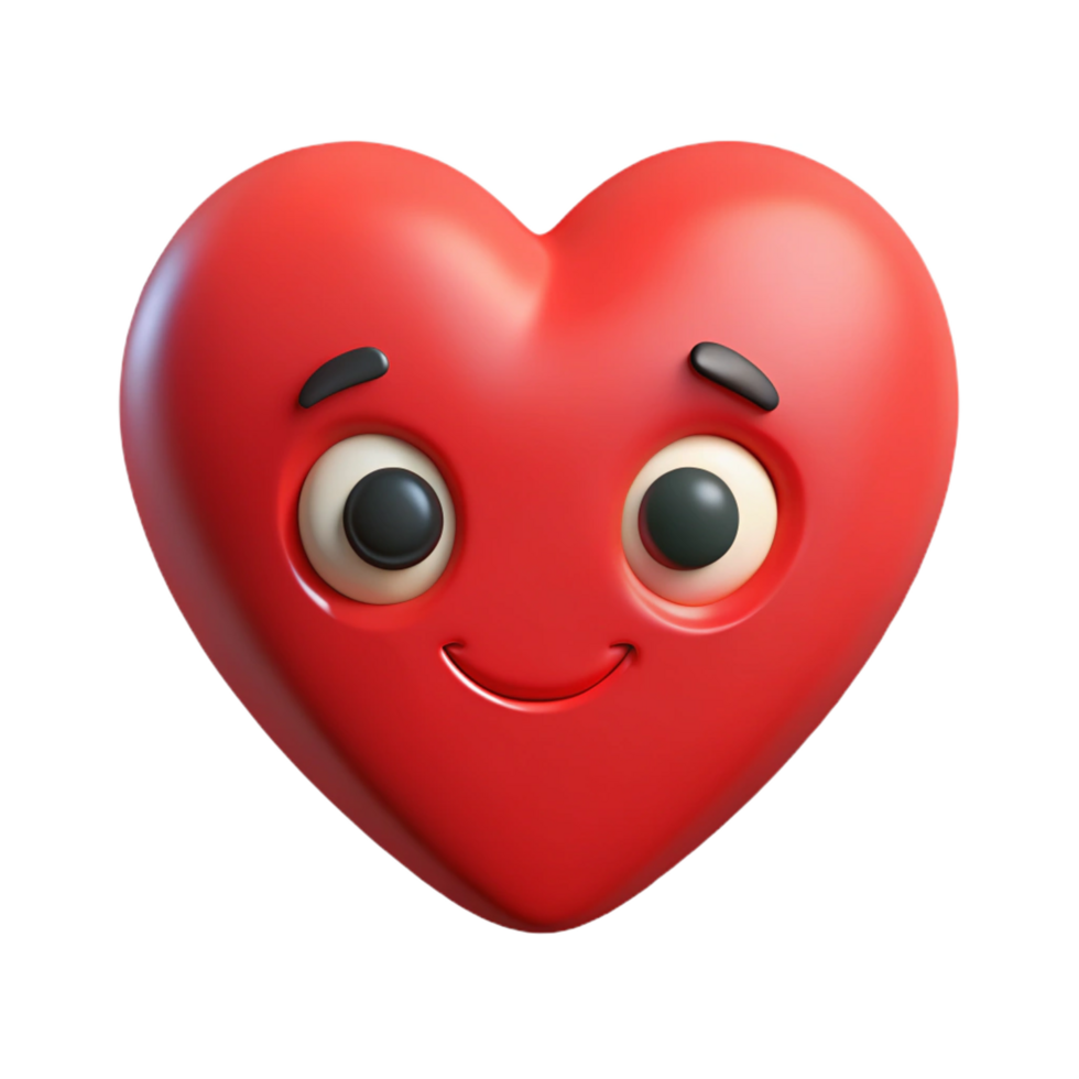 dramatic memorable Heart-shaped character with a symmetrical design. Flat red color, clean lines with Scalable Design. png